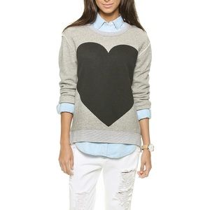 Madewell Cozy Gray Sweater with Heart Graphic